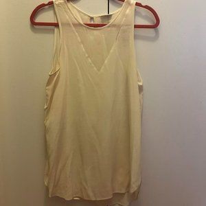 Club Monaco White Sleeveless Silk blouse